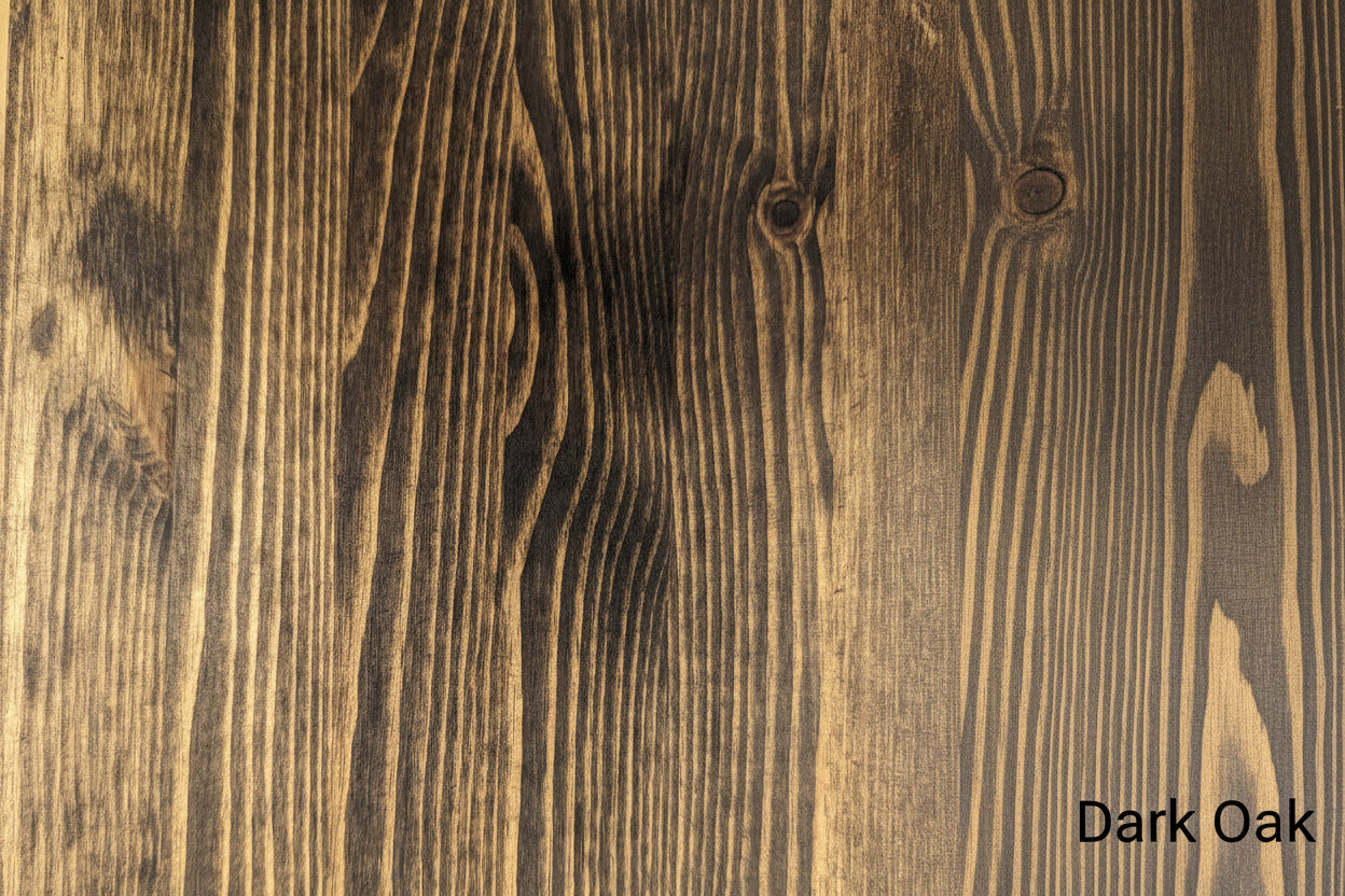 Close-up of a Dark Oak wooden surface with visible grain and texture