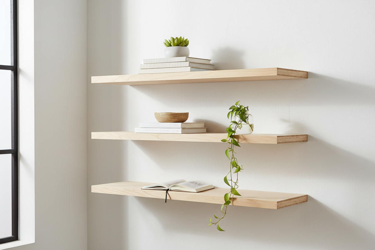Birch plywood shelves
