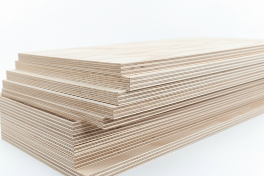 Birch plywood stack showing grain