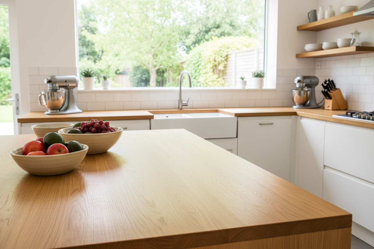 Oak kitchen worktop
