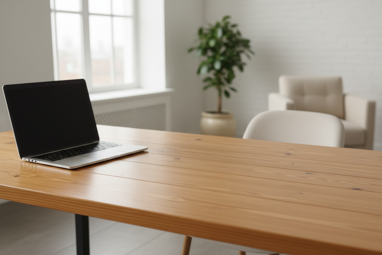 Pine wood desktop