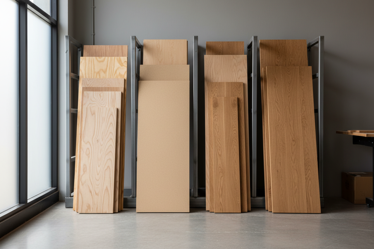 Vertically stacked wood panels